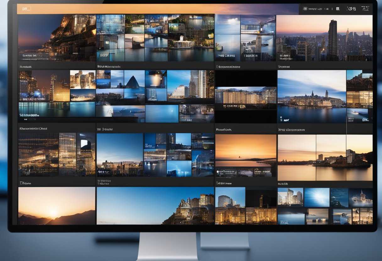A computer screen displaying a grid of live webcam thumbnails, with a cursor hovering over one